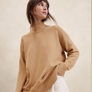 Women's Tan Turtleneck Sweater